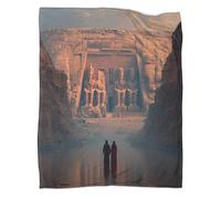 kaiyun Templos de Abu Simbel en el Nilo Manta Y Transpirable Suave Estampada para Acampar Al Aire Libre Colcha para Dormitorio De Las Cuatro Estaciones 40x50inch(100x130cm)