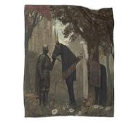 kaiyun The Black Knight, The White-Haired Princess, and The Medieval Castle Ropa Cama Suave con Estampado 3D Manta Adecuada para Sala De Estar,Dormitorio,sofá,cálido Y Cómodo 40x50inch(100x130cm)