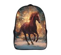 kaiyun The Caballo al galope in The Festive Atmosphere of The New Year Mochila Infantil Bolsa De Escolar Niña Niño Bolsas Mochilas Para Colegio Viaje Cámping 16 inch