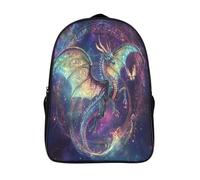kaiyun The Dragón Flies in The Galaxy Mochila Niña Chicos Geometría sagrada Pattern Bolsa De Escuela Adolescentes Colegio Infantil 16 inch