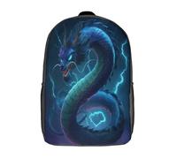 kaiyun The Oriental Dragón Shining with Blue Light Bolsa Unisex, Mochila Escolar Para Adolescentes Ultraligero 17inch