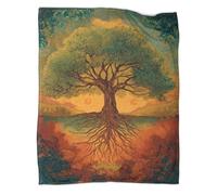 kaiyun The Roots of The Árbol de la Vida Go Deep Into The Earth Manta Patrón Diseño Novedoso Dormitorio Suave Cómoda Ropa Cama Esponjosa Cuatro Estaciones 80x90inch(200x230cm)