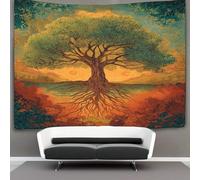 kaiyun The Roots of The Árbol de la Vida Go Deep Into The Earth Tapisserie Tenture Murales Décoration Murale,impression HD Pour Salon,chambre À Coucher Et Dortoir 100cmx150cm