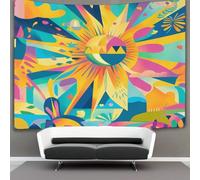 kaiyun The Sol - Carta del Tarot - Abstracto Shapes Decoraciones Tapiz Impresión 3D Manta De Pared Póster Ideal Como Decoración De Habitación, Salón Y Dormitorio 70cmx100cm