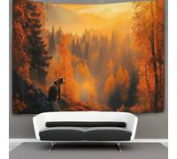 kaiyun There Is A Bear in The Otoño Bosque Tapiz De Pared Estilo de dibujo Wall Tapestry, Ela Decoración Para Sala Estar Dormitorio La Pared Del 100cmx150cm