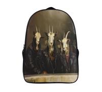 kaiyun Three Cabras Wearing Leather Jackets Bolsas Niños Con Diseño Transpirable Y Cremallera Mochila Escolar Estudiantes Adolescentes Chicos Chicas 16 inch