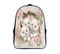 kaiyun Three White Kittens Mochila Niña Chicos Flowers on The Cracked Wall Escolares Adolescentes Bolsa De Escuela Infantil 16 inch
