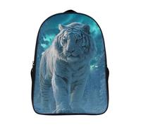 kaiyun Tigre de nieve gigante Bolsas Niños Con Diseño Transpirable Y Cremallera Bosque invernal ruso Mochila Escolar Estudiantes Adolescentes Chicos Chicas 16 inch