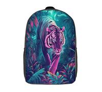 kaiyun Tigre Walking in The Selva Mochila Niña Chicos Plantas tropicales Bolsa De Escuela Adolescentes Colegio Infantil 17inch