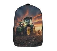 kaiyun Tractor al anochecer Mochila Infantil Colegio Y La Guardería Con Estilo de escena rural agrícola Bolsa De Escuela Ideal Niños Y Niñas 17inch