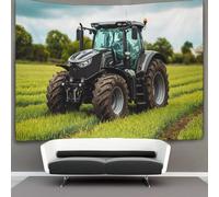 kaiyun Tractor en un campo verde Algodon Sheets Curtains Tapices, Decoración De Pared Tapiz,para Dormitorio, Salón, Casa 100cmx150cm