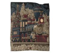 kaiyun Tren Antiguo Manta Patrón Estilo Festivo no Diseño Novedoso Dormitorio Suave Cómoda Ropa Cama Esponjosa Cuatro Estaciones 80x90inch(200x230cm)
