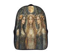 kaiyun Tres diosas de la luna Bolsa De Escuela De Niño Y Niña,Mochila De Escuela Primaria Con Estampado De Deidades antiguas Dibujos Niños Adolescentes 16 inch