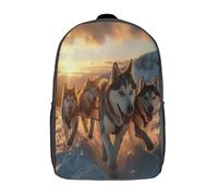 kaiyun Trineo Perro Teams Mochilas Para Chicos Y Chicas Majestic Montañas Adolescentes Bolsa De Escuela 17inch Gran Capacidad Con Hebilla De Ajust