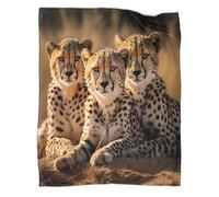 kaiyun Trío de guepardos Manta,Suave,Cómoda Y,con Patrón 3D Animal salvajeSofá Cama,Adecuado para Uso Doméstico Y Camping.,70x80inch(180x200cm)