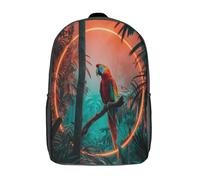 kaiyun Tropical RainBosque Bolsa Unisex,Loro Mochila Escolar Para Adolescentes Ultraligero 17inch