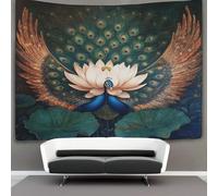 kaiyun Two pavo reals with Open Wings Decoraciones Tapiz Loto enorme Impresión 3D Manta De Pared Póster Ideal Como Decoración De Habitación, Salón Y Dormitorio 150cmx200cm