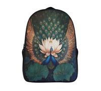 kaiyun Two Pavo reals with Open Wings Mochila Infantil Loto Enorme Bolsa De Escolar Niña Niño Bolsas Mochilas Para Colegio Viaje Cámping 16 inch