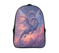 kaiyun Two Silver Colorful Dragóns in The Sky Mochilas Escolares Niña Niño Backpack Juveniles Adolescentes Bolsas Multi-bolsillo 16 inch