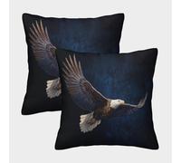 kaiyun Un águila remontando el Vuelo en Las Alturas Fundas De Almohada Decoración del Hogar con Cremallera Invisible 40x40cm 2 Paquetes