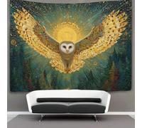 kaiyun Un búho alzando el vuelo con las alas extendidas; el cielo estrellado y el bosque Tapiz De Pared Wall Tapestry, Ela Decoración Para Sala Estar Dormitorio La Pared Del 70cmx100cm