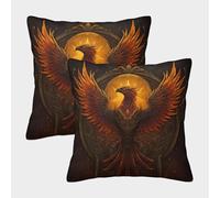 kaiyun Un fénix resurgiendo de Las Cenizas, Sol Fundas De Almohada Decoración del Hogar con Cremallera Invisible 50x50cm 2 Paquetes
