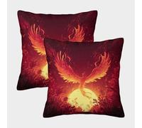 kaiyun Un fénix resurgiendo de Las Cenizas, un Sol Dorado Fundas De Almohada Cojín Decorativo para Sofá Decoración Coche 40x40cm 2 Paquetes