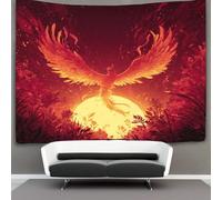 kaiyun Un fénix resurgiendo de las cenizas, un sol dorado Tapiz Decoración Del Hogar Impresión HD Para Sala De Estar,dormitorio 100cmx150cm