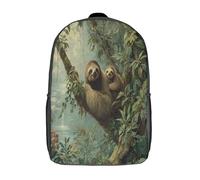 kaiyun Un perezoso y su cachorro colgados de una rama Mochilas Escolar,3D Impreso,Bolsas De Niños Estudiantes De Primaria Y Secundaria 17inch