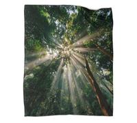 kaiyun Un Rayo de luz Solar Dorada atraviesa la bóveda Forestal Ropa Cama Suave con Estampado 3D Manta Adecuada para Sala De Estar,Dormitorio,sofá,cálido Y Cómodo 60x80inch(150x200cm)