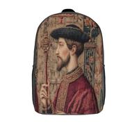 kaiyun Un tapiz medieval que representa a un hombre sosteniendo un cetro. Niña,Chicos Mochila Escolar Para Viaje Bolsa De Escuela 17inch