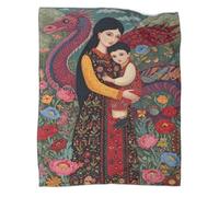 kaiyun Una Joven sosteniendo a su Hijo pequeño, Pavos Reales Volando Ropa Cama Suave con Estampado 3D Manta Adecuada para Sala De Estar,Dormitorio,sofá,cálido Y Cómodo 40x50inch(100x130cm)