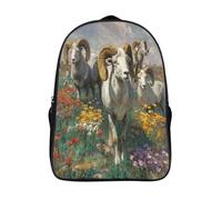 kaiyun Una manada de carneros caminando por los campos verdes Bolsa Unisex, Mochila Escolar Para Adolescentes Ultraligero 16 inch
