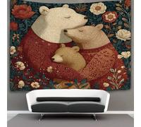 kaiyun Una tierna familia de osos acurrucados Tapiz De Pared Tapices Estéticos Decoración De Habitación Para,sala De Estar,universidad Decoración Del Hogar 130cmx150cm