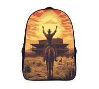 kaiyun Vacaboy on Caballoback Mochila Escolar Para Infantil Salvaje Oeste Paisaje Niño Niña,Alta Capacidad Mochilas Viaje De Bolsas Para 16 inch