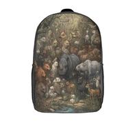 kaiyun Varios mamíferos en un mundo de fantasía Bolsas Niños Con Diseño Transpirable Y Cremallera Mochila Escolar Estudiantes Adolescentes Chicos Chicas 17inch