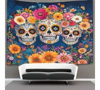 kaiyun Various Flores And Patterns Calavera de azúcars Tapices Para,sala De Estar,apartamento,dormitorio,decoración Artística De Pared 100cmx150cm
