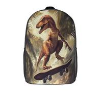 kaiyun Velociraptor Bolsas Niños Con Diseño Transpirable Y Cremallera Kick-flip on A Skateboard Mochila Escolar Estudiantes Adolescentes Chicos Chicas 17inch