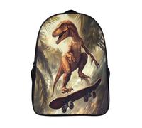 kaiyun Velociraptor Kick-flip on A Skateboard,mochilas De Viaje Impresas En 3D, Ligero Y Transpirable Bolsa De Escuela Escolar Para Niños 16 inch