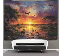 kaiyun Vida salvaje Decoraciones Tapiz Hermoso amanecer Impresión 3D Manta De Pared Póster Ideal Como Decoración De Habitación, Salón Y Dormitorio 70cmx100cm