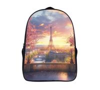 kaiyun Vista de la ciudad de París Mochilas Infantiles Torre 3D Impreso Niños De Colegio Viajes Deportes Bolsa De Escuela 16 inch