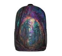 kaiyun Vista de montaña en un bosque fantástico Niña,Chicos Mochila Escolar Para Viaje Bolsa De Escuela 17inch