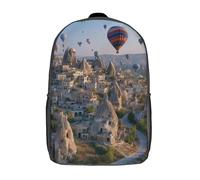 kaiyun Vistas Panorámicas de Capadocia, Turquía Mochila Escolar Para Niños Gran Capacidad En 3D Para Estudiantes De Primaria Y Secundaria De 17inch