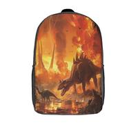 kaiyun Volcán Erupción Mochilas Para Chicos Y Chicas Extinción de Linosaurios Adolescentes Bolsa De Escuela 17inch Gran Capacidad Con Hebilla De Ajust