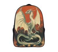 kaiyun Western Dragon with Silver Wings Mochila Niña Chicos Art Nouveau Style Bolsa De Escuela Adolescentes Colegio Infantil 16 inch