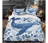 kaiyun Whale with Cute Eyes Funda De Edredón 3D, Microfibra 3 UnidadesFunda Nórdica Impresas con Funda De Almohada,para Niñas Y Niños Super King（260x220cm）
