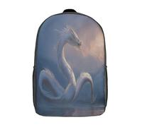 kaiyun White Asian Snake Dragón Flying over The Lake Mochila Infantil Bolsa De Escolar Niña Niño Bolsas Mochilas Para Colegio Viaje Cámping 17inch
