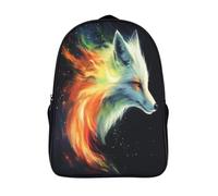 kaiyun White Zorro Head Mochila |Aurora Boreal | Bolsa Escolar Unisex Para Niños Pequeños 16 inch