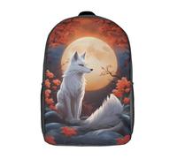 kaiyun Zorro bajo la luna Mochila Niña Chicos Escena de fantasía otoñal Bolsa De Escuela Adolescentes Colegio Infantil 17inch