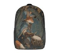 kaiyun Zorro Wizard Playing Drums in The Middle of The Forest Bolsa Unisex, Mochila Escolar Para Adolescentes Ultraligero 17inch